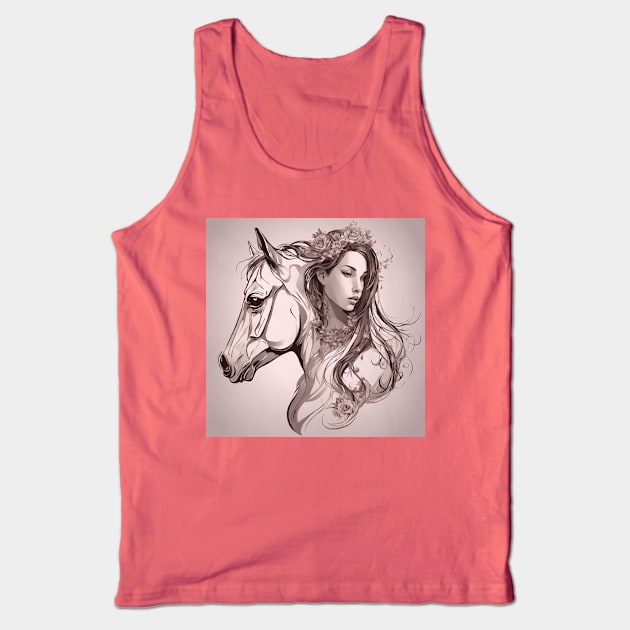 Horse and Girl Tank Top by Kings Court